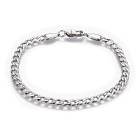 Stainless Steel Link Chain Bracelet Lobster Silver 8.3" 21cm 5mm Z197