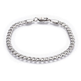 Stainless Steel Link Chain Bracelet Lobster Silver 8.3" 21cm 5mm Z197