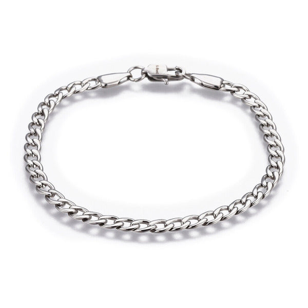 Stainless Steel Link Chain Bracelet Lobster Silver 8.3" 21cm 5mm Z197