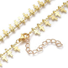 Pendant Necklace Cross Charms Stainless Steel Lobster 18K Gold  16" Z531