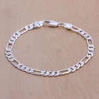 Women's   Sterling Silver Plated Bracelet Size 7.5 Inches 1.9MM Lobster L24