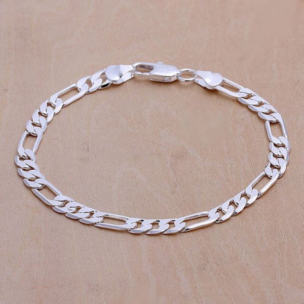 Women's   Sterling Silver Plated Bracelet Size 7.5 Inches 1.9MM Lobster L24