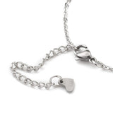 Stainless Steel Cable Anklet Bracelet Heart Lobster Silver Adjustable 8.7"  Z25