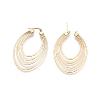 304 Stainless Steel Hoop Earrings Oval Gold 55x37x0.6mm  0.6mm P213