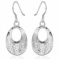 Sterling Silver Plated Earrings  Drop Dangle Fish Hook Clasp L693