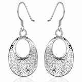 Sterling Silver Plated Earrings  Drop Dangle Fish Hook Clasp L693
