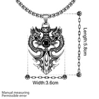 Stainless Steel Necklace Pendant Dragon Biker Gothic 23" 3.5MM Lobster B233