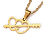 Valentine's Stainless Steel Set Pendant Necklace Earrings Arrow Heart 15.7" Z796