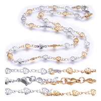 Stainless Steel Necklace Enamel Lobster Ion Plating Mushroom 17.5" 44.5cm Z640