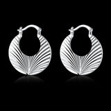 Sterling Silver Plated Earrings Hoop Hinged Hoop 1" L386