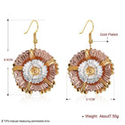 Rose Gold Plated Earrings Chandelier Fish Hook Clasp L635