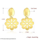 Yellow Gold Plated Earrings Leaf Flower Chandelier Latch Back Clasp L596