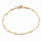 304 Stainless Steel Cross Set Necklace Bracelets Lobster Gold 17.72" P718