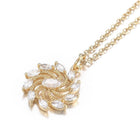 Stainless Steel Set Flower Pendant Necklace Stud Earrings Lobster Gold 18" Z766