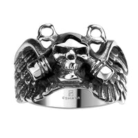 Stainless Steel Antique Gothic Biker Tribal Ring Black Men's Unisex Skull B179