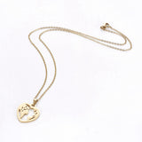 Stainless Steel Set Earring Pendant Necklace Heart Gold 18" P799