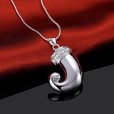 Sterling Silver Plated Necklace  Women's Pendant Teeth Lobster Clasp B367