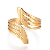 304 Stainless Steel Finger Rings Cuff Rings Gold Size 7 17mm  A29