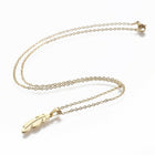 Stainless Steel Set Earring Pendant Necklace Feather Gold 18" P837