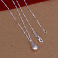 Sterling Silver Plated Necklace Pendant Drop 18 Inches 1MM Lobster B64