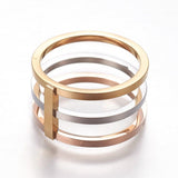 304 Stainless Steel Finger Rings Gold Rose Gold Silver Size 6~9 16~19mm Z680