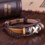 Leather Bracelet Brown 8.5 inches 12MM Push button  L462