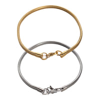 Stainless Steel Snake Bracelet Lobster Gold 7.5" 2.5mm Z196