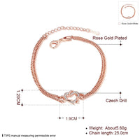 Rose Gold Plated Bracelet Lobster 7.5 Inches 13MM L160