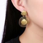 Yellow Gold Plated Earrings Chandelier Latch Back Clasp L612