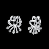 Sterling Silver Plated Earrings Flower Stud  Push Back Clasp L702