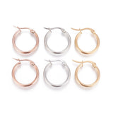 Stainless Steel Hoop Earrings Hypoallergenic 12 19~20x2mm 0.7x1mm 3Pairs Z274