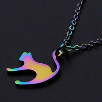 Stainless Steel Pendant Necklace Lobster Cat Adjustable Size 1.5mm P75