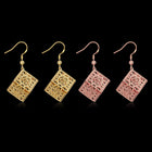Yellow Gold Plated Earrings Drop Dangle Fish Hook Clasp L643