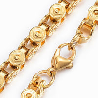 Stainless Steel Chain Necklaces Lobster Gold 21.65inches 55cm 5x5mm Z483