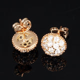 Gold Plated Earring  Round AAA Cubic Zirconia Women's G267