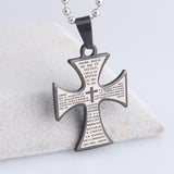 316L Stainless Steel Pendant  0.94X1.29 Inch Cross Bible Necklace 22" B87