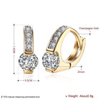 Yellow Gold Plated Earrings  Hoop Huggies AAA Zirconia  Latch Back Clasp L550