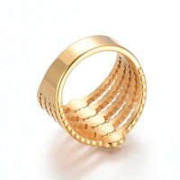 304 Stainless Steel Finger Rings Wide Band Rings Heart Gold Size 7 17mm Z712
