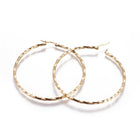 304 Stainless Steel Hoop Earrings Twisted Ring Gold 2.5" Inch Pin 0.8mm  P611