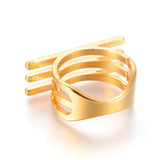 304 Stainless Steel Finger Rings Gold Size 7 17mm  A27