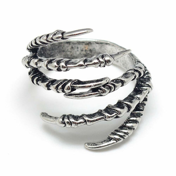 Alloy Finger Ring Claw Adjustable Antique Silver Size 8 Adjustable 18mm P432