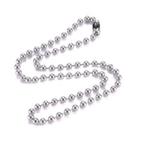 Stainless Steel Ball Necklace Ball Connectors Silver 24 inches 61cm 6mm Z652