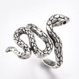 Cuff Ring Wide Band Ring Snake Antique Silver Adjustable Size 19mm P15