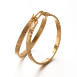 304 Stainless Steel Hoop Earrings Gold 35x3.5mm Pin 0.6x1.2mm  P650