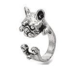Cuff Ring English Bulldog Dog Pug Antique Silver Size 4 Adjustable 15mm P455
