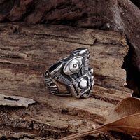 Stainless Steel Punk Antique Gothic Biker Tribal Ring Black Men's Unisex B199