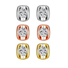 Rose Gold Platinum Plated Earrings AAA Zirconia Push Back .28" L258