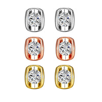 Rose Gold Platinum Plated Earrings AAA Zirconia Push Back .28" L258