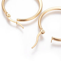 Stainless Steel Hoop Hypoallergenic Earrings Ring 29.5~30x2mm 3Pairs  Z272