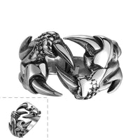 Stainless Steel Antique Gothic Biker Tribal Ring Black Men's Unisex Claws B189